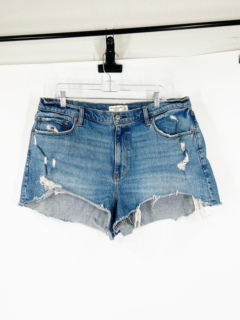 Abercrombie & Fitch Curve Love The Mom Denim Shorts High Rise